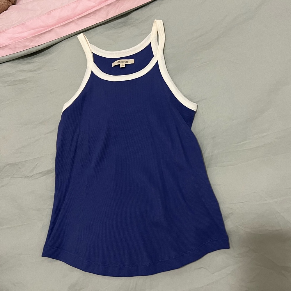 Madewell Blue and White Tank Top